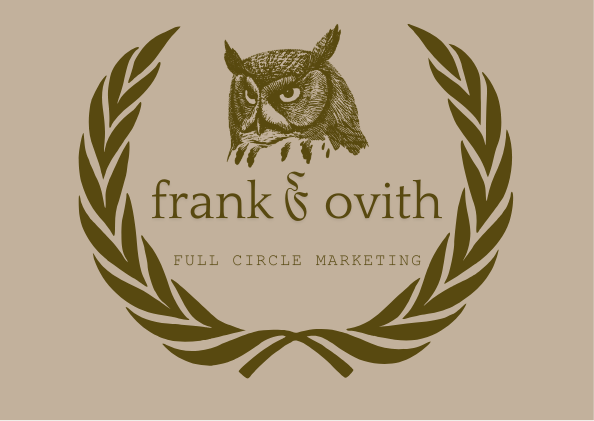 Frank & Ovith — original owl and laurel-ring mark, Full Circle Marketing